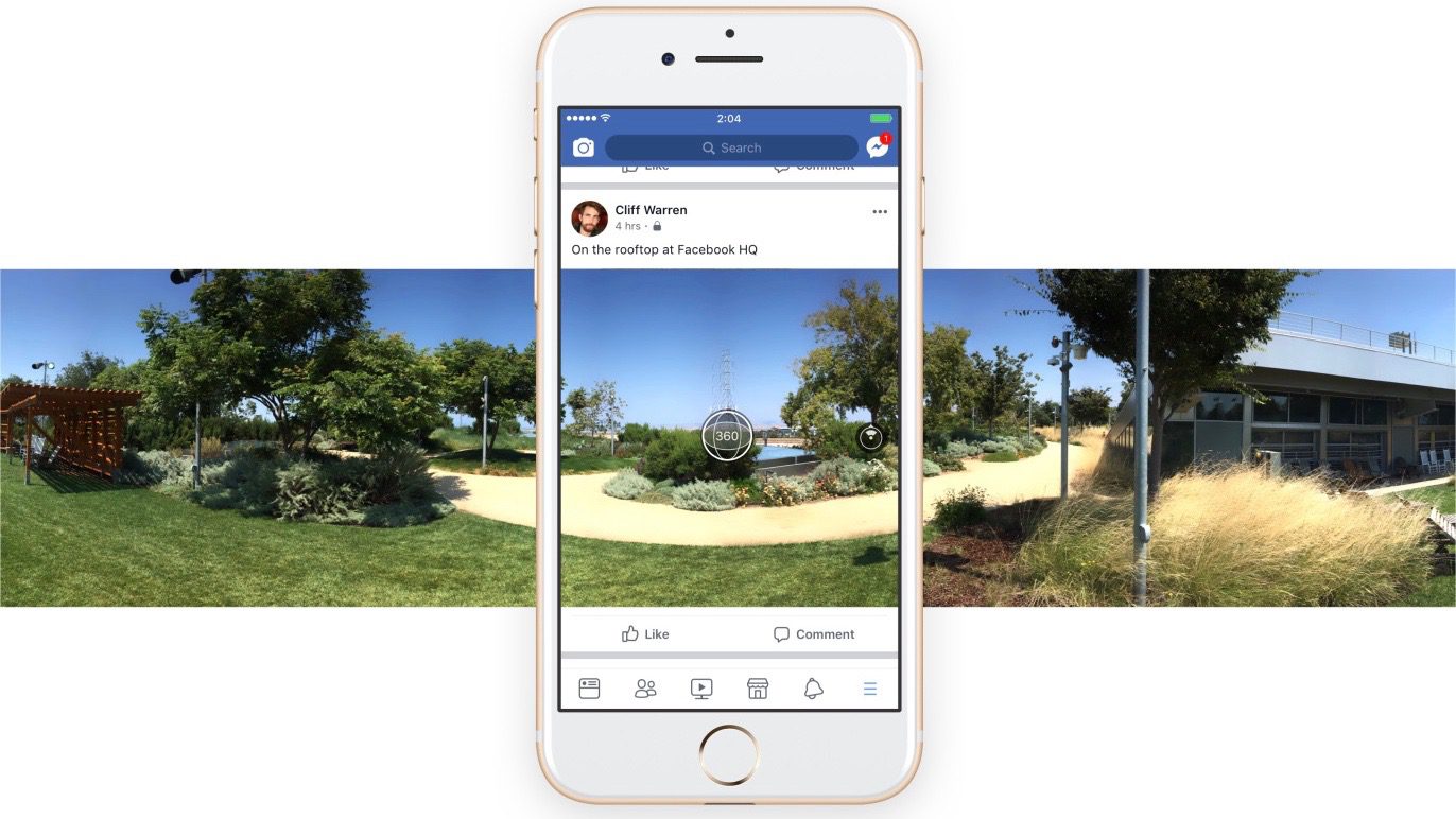Новая фича в приложении Facebook: фотографии в 360 градусов