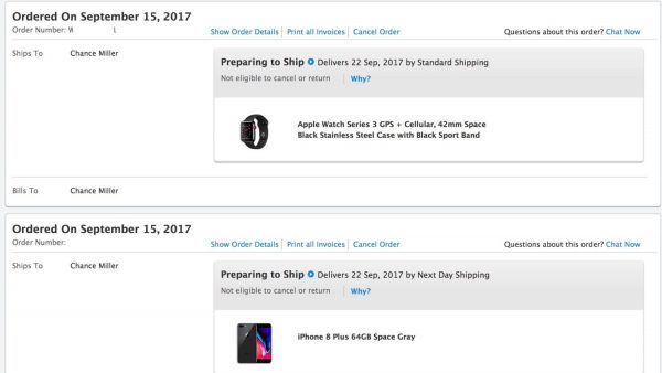 Первые iPhone 8 и Apple Watch Series 3 готовятся к отправке