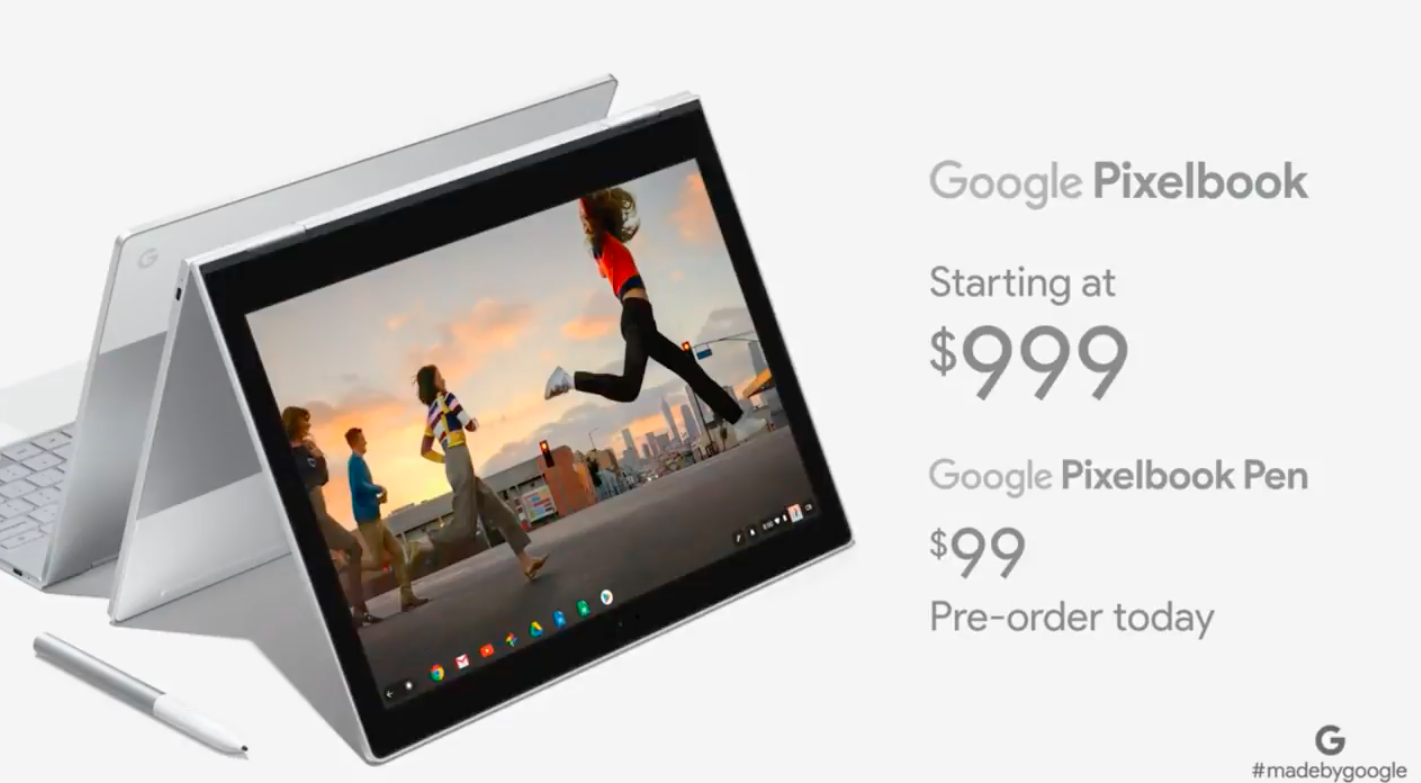 Google представила ноутбук Pixelbook и стилус Pixelbook Pen