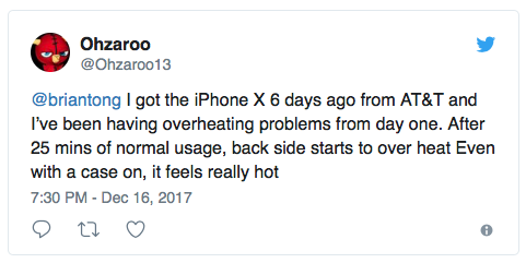 iPhone X перегреваются при интенсивном использовании