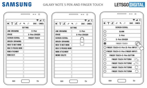 Samsung запатентовала одновременное использование S-Pen и пальца для управления Galaxy Note