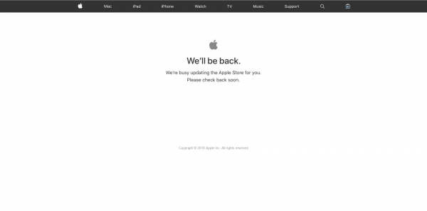Apple Online Store закрылся перед вечерним мероприятием компании