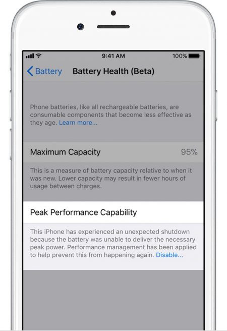 Как проверить состояние аккумулятора и отключить ограничение производительности в iOS 11.3