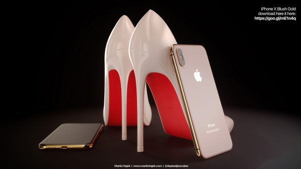 В сети появились новые рендеры iPhone X в золотом и красном цвете