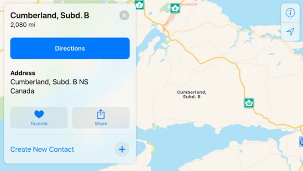 Apple Maps снова заводят не туда. Теперь в Канаде