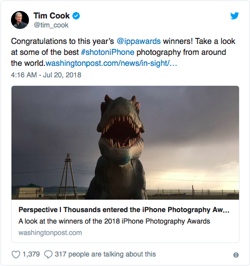 Тим Кук наградил авторов лучших фото, сделанных на iPhone